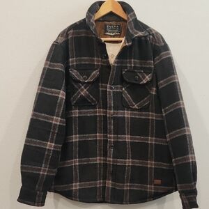 Jachs New York Wool Blend Black and Brown Flannel Shirt Jacket
